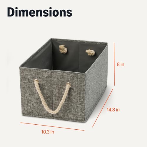 Foldable Storage Bins with Rope Handles (3 Count)