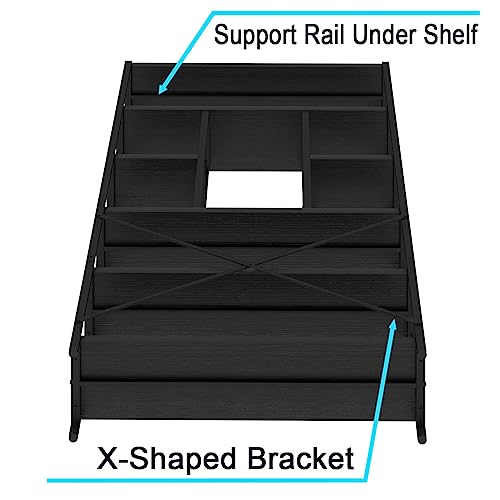6 Tier Industrial Bookshelf for Bedroom Living Room Office (6 Count)
