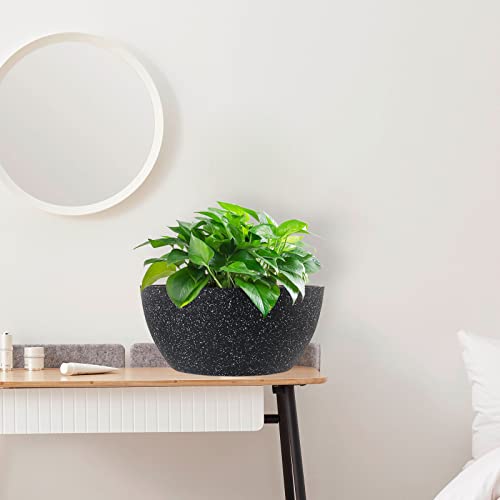 13 inch Large Hanging Planters Plant Pots for Outdoor Indoor Plants with Drainage Holes and Chain (2 Count)
