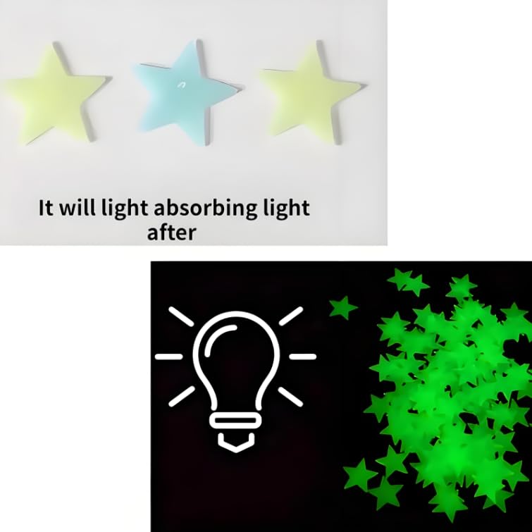 100Pcs Glow in The Dark Stars Wall Stickers