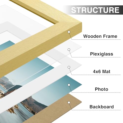 5x7 Picture Frames Set of 9 for Wall or Tabletop Display (9 Count)