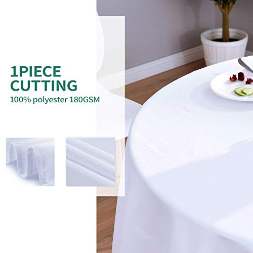 90 Inch White Tablecloths for Round Tables