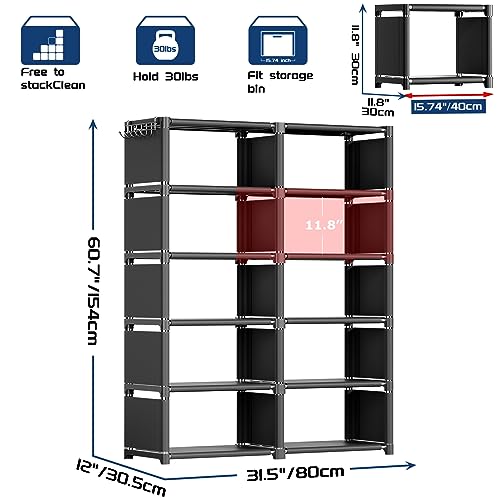 Black Book Shelf 10 Cube Storage Organizer Bookcases Closet (10 Count)