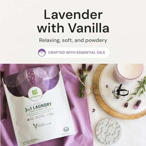 3-in-1 Laundry Detergent Pods, Lavender + Vanilla, 24 Count