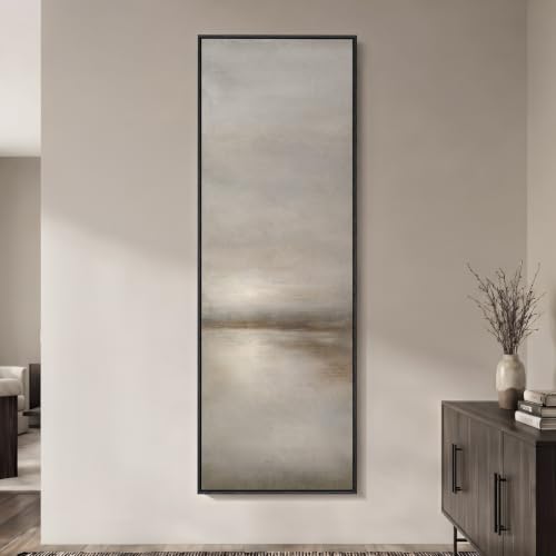 Large Framed Neutral Landscape Abstract Wall Art