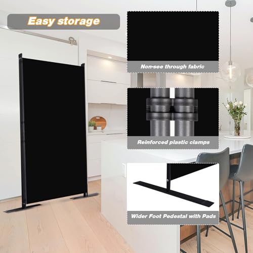 Room Divider 3 Panel Folding Privacy Screens with Wider Feet