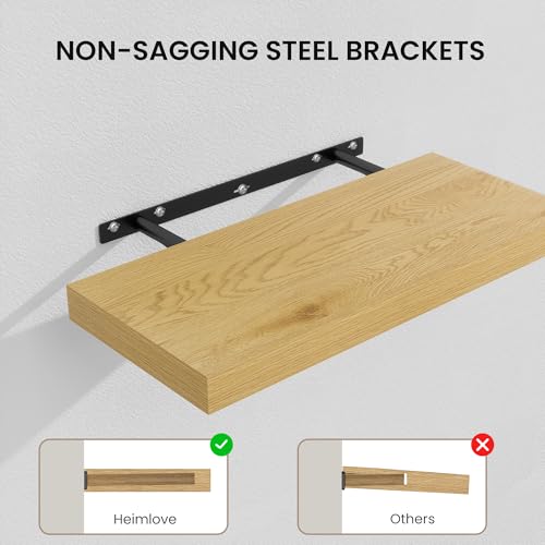 Floating Shelves 15.7" W x 10.3" D Oak Set of 2 (2 Count)