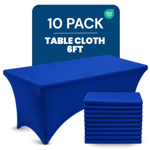 Bulk 10 Pack 6Ft Tablecloths for Hotels (10 Count)