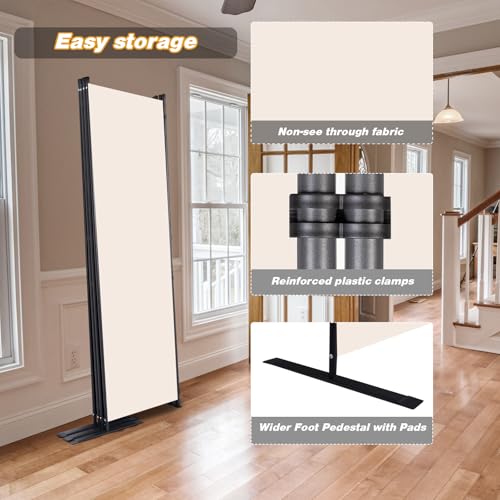 Room Divider 4 Panel Folding Privacy Screens with Wider Feet