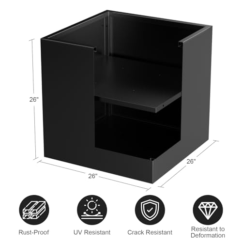 Metal Planter Box for Outdoor Plants 26" L x 26" W x 26"