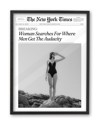 12x16in Where Men Get the Audacity Framed Newspaper Wall Art