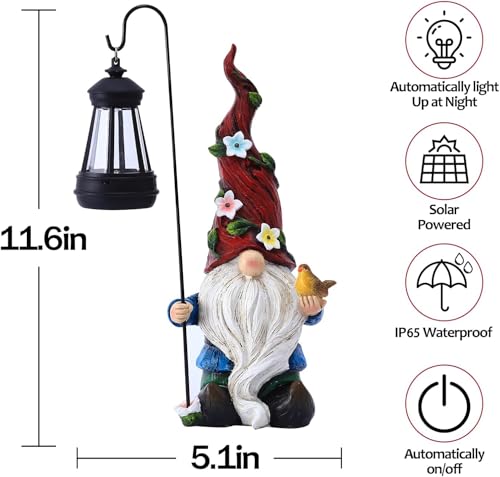 Gnomes Outdoor Statue with Solar Lights
