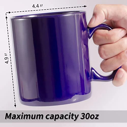 30oz Super Large Ceramic Coffee Mugs Large Handles Set of 2 (2 Count)