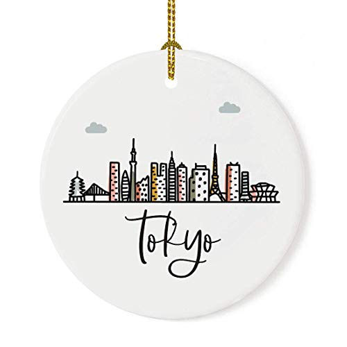 Round Ceramic Porcelain Christmas Tree Ornament Keepsake Gift