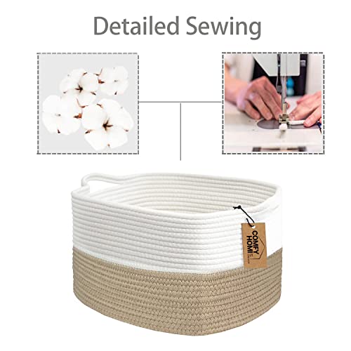 Cotton Rope Woven Basket with Handles for Shelves