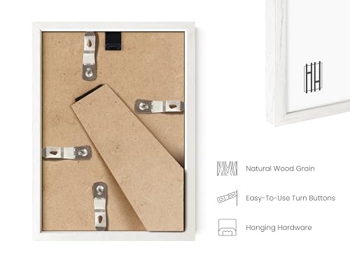 White Oak Wood Gallery Wall Tabletop Frames Made with Real American Oak and Shatter (11 Count)