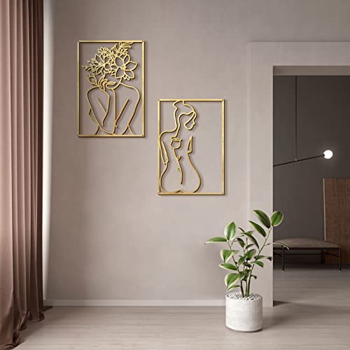 4 Pack Gold Wall Art Decor (4 Count)