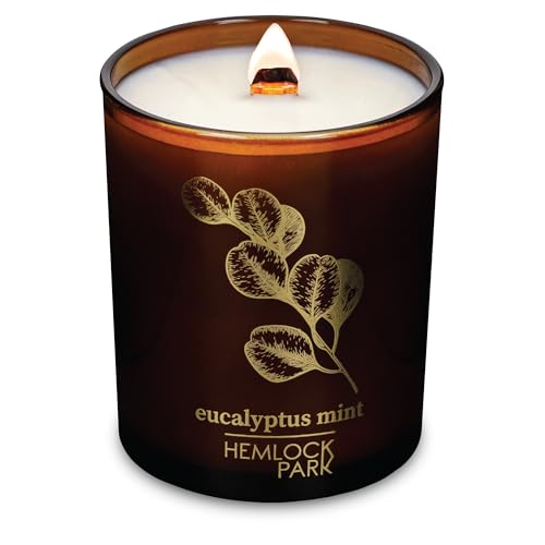 Eucalyptus Mint Amber & Gold Wood Wick Candle