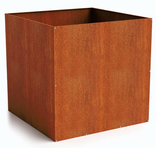 Corten Steel Cube Outdoor Planter Box
