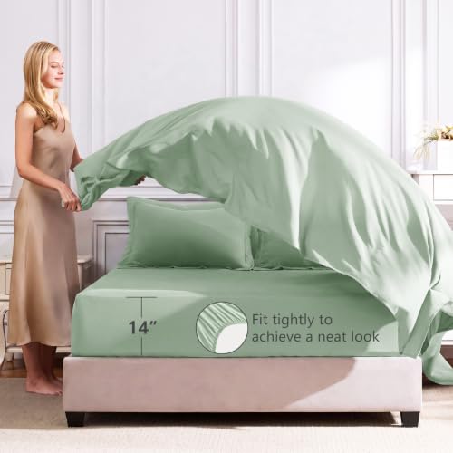 Full Comforter Set 82"x86" Sage Green