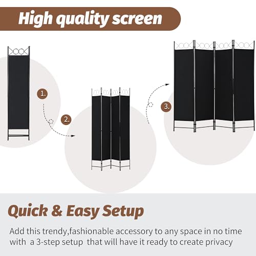 4 Panel Folding Room Divider (4 Count)