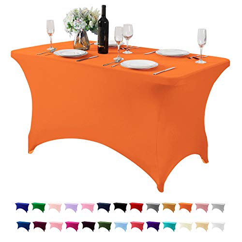 Spandex Table Cover for 4FT or 6ft or 8ft Table Universal Fitted Stretch Tablecloth for Party