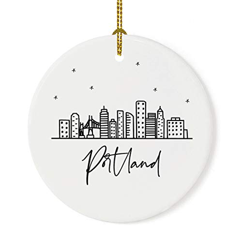 Round Ceramic Porcelain Christmas Tree Ornament Keepsake