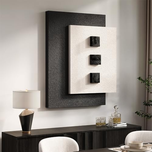 Modern Black and White 3D Wall Art for Living Room