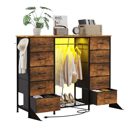 55"W Dresser with Hanging Rack