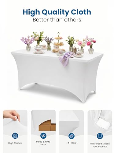 Spandex Table Cloth 2 Pack [4FT (2 Count)