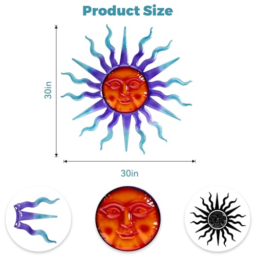 Large Metal Sun Wall Decor