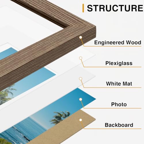5x7 Picture Frames Set of 9 for Wall Mount or Tabletop (9 Count)