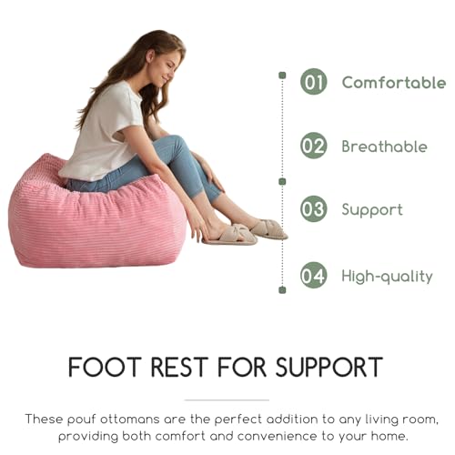 Square Stuffed Pouf Ottoman
