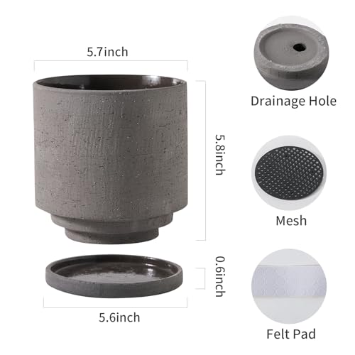 Ceramic Plant Pot with Cute Resin Figure for Idoor Plants