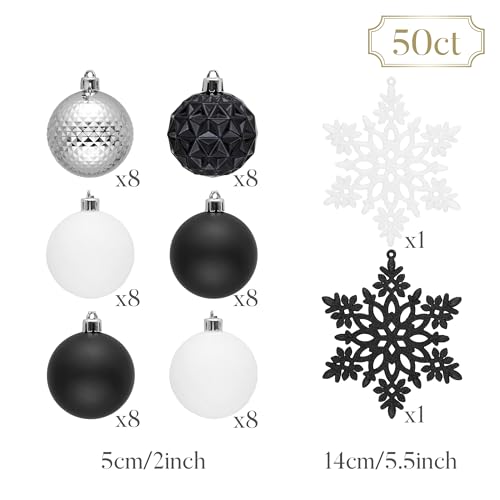 50ct Christmas Tree Decorations Ball Ornaments 2 Inches (50 Count)
