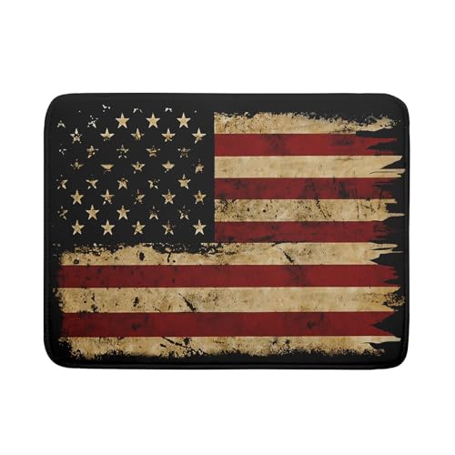 4th of July Dish Drying Mat for Kitchen Counter Rustic Black Patriotic Super Absorbent Reversible Microfiber Kitchen Countertop Protector Dishes Pad Large 18x24 inch