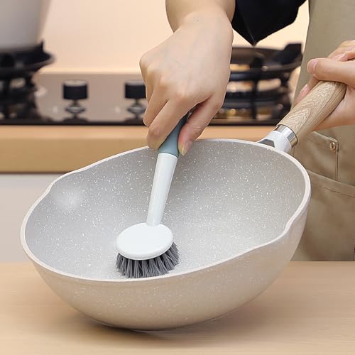 12 Pack Long Handle Dish Scrub Brush Stiff Bristles (12 Count)