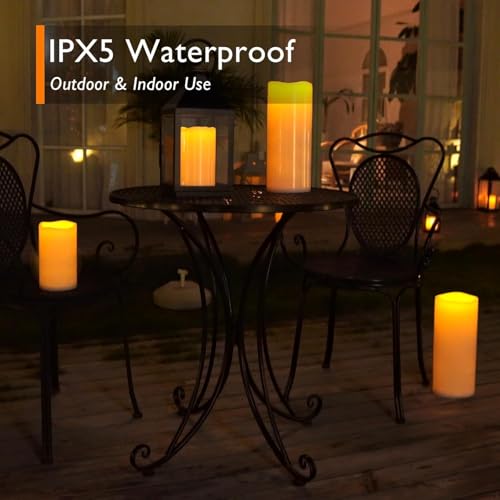 4x6/8/10 Waterproof Flameless Candles, Remote Timer, Set of 6