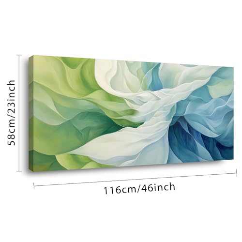 Abstract Lines Wall Art for Living Room Canvas Prints Aqua Turquoise Blue Green Artwork Paintings Decor Bedroom Office Girl Woman