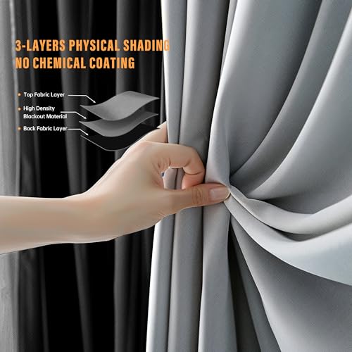 Room Divider Curtains with Flexible Ceiling Curtain Tracks Set