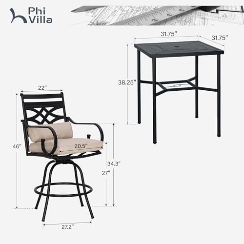 Patio Bar Set 5 PCS (5 Count)