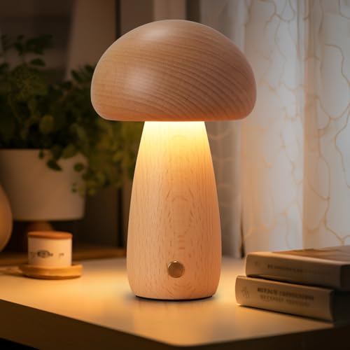 2 Pack Wooden Mushroom Lamp (2 Count)