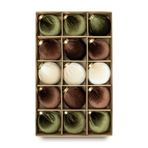 15PCS Velvet Christmas Ornaments (15 Count)