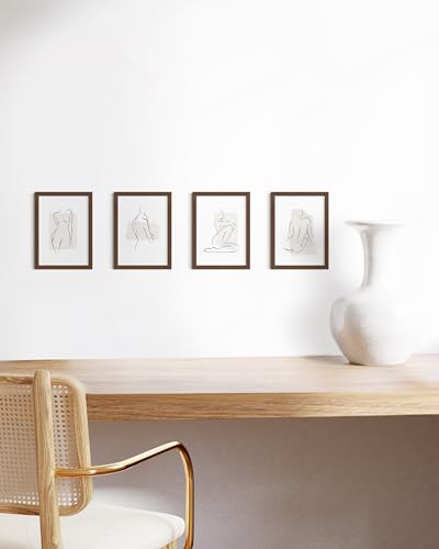 Walnut Wood 5x7 Picture Frames (4 Count)