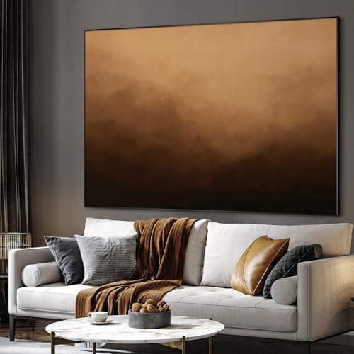 46"x60" Extra Large Framed Wall Art Warm Earth Tones Abstract Landscape Illustration for Home Living Room Bedroom Decor