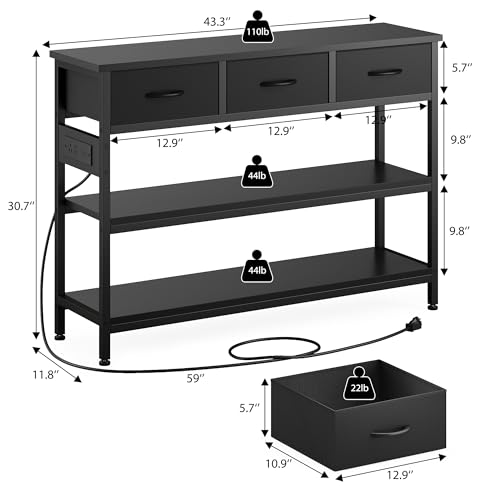 2 Pack Entryway Table with Outlets (2 Count)