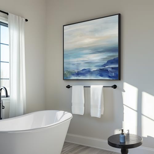 Large Framed Blue Abstract Wall Art Decor