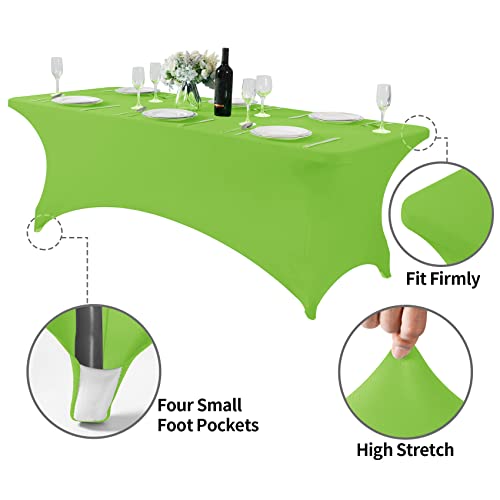 Spandex Table Cover for 8FT or 4ft or 6ft Table Universal Fitted Stretch Tablecloth for Party