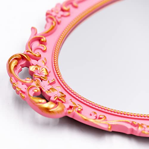 Vintage Decorative Pink Framed Mirror