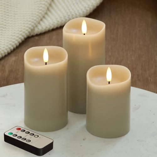 Beige LED Real Wax Flameless Battery (3 Count)